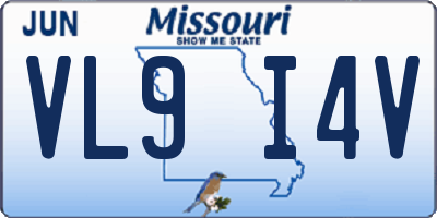 MO license plate VL9I4V
