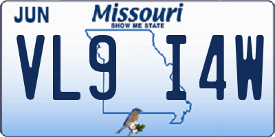 MO license plate VL9I4W