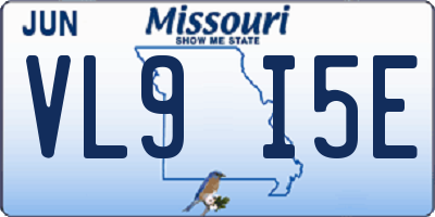 MO license plate VL9I5E