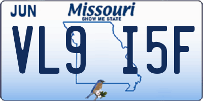MO license plate VL9I5F