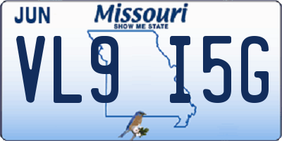 MO license plate VL9I5G