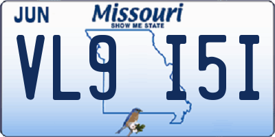 MO license plate VL9I5I