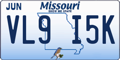 MO license plate VL9I5K