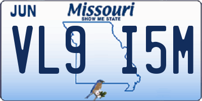 MO license plate VL9I5M