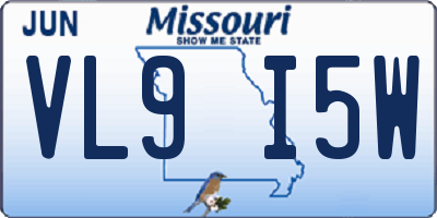 MO license plate VL9I5W