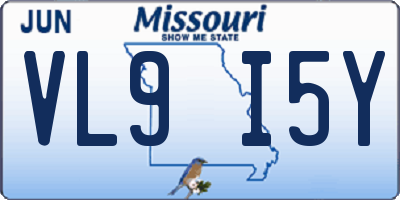 MO license plate VL9I5Y
