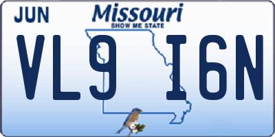 MO license plate VL9I6N