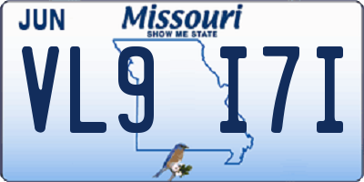MO license plate VL9I7I