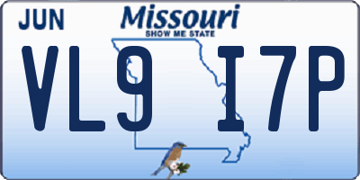 MO license plate VL9I7P