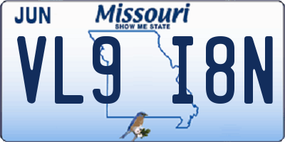 MO license plate VL9I8N