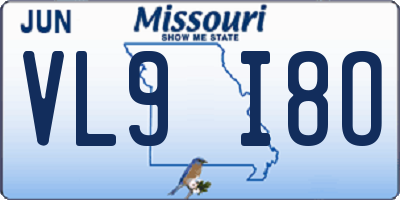 MO license plate VL9I8O