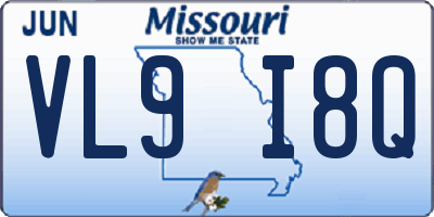 MO license plate VL9I8Q