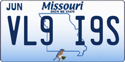 MO license plate VL9I9S