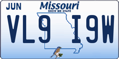 MO license plate VL9I9W