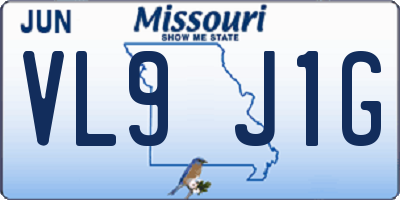 MO license plate VL9J1G