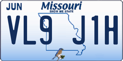 MO license plate VL9J1H