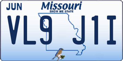 MO license plate VL9J1I