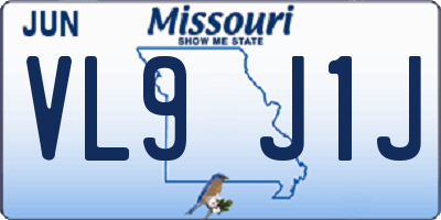 MO license plate VL9J1J