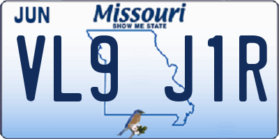 MO license plate VL9J1R