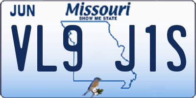 MO license plate VL9J1S