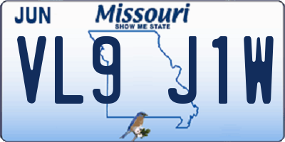 MO license plate VL9J1W