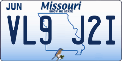 MO license plate VL9J2I