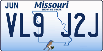 MO license plate VL9J2J