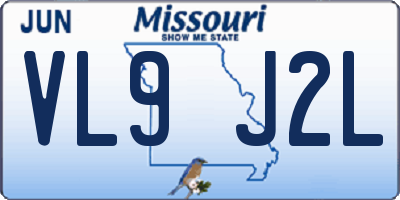 MO license plate VL9J2L
