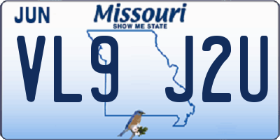 MO license plate VL9J2U