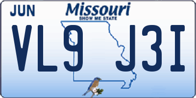 MO license plate VL9J3I