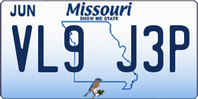 MO license plate VL9J3P
