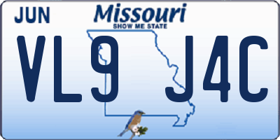 MO license plate VL9J4C