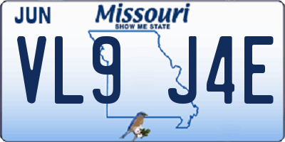 MO license plate VL9J4E