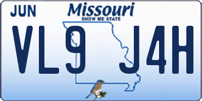 MO license plate VL9J4H