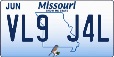 MO license plate VL9J4L