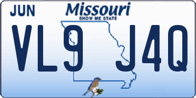 MO license plate VL9J4Q