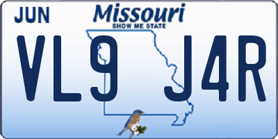 MO license plate VL9J4R