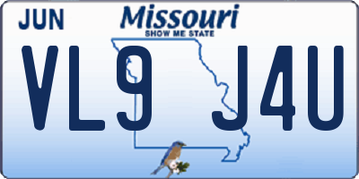 MO license plate VL9J4U
