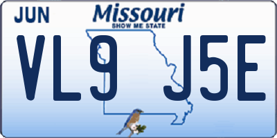 MO license plate VL9J5E