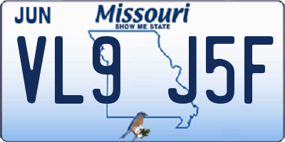 MO license plate VL9J5F