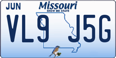 MO license plate VL9J5G