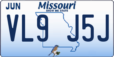 MO license plate VL9J5J