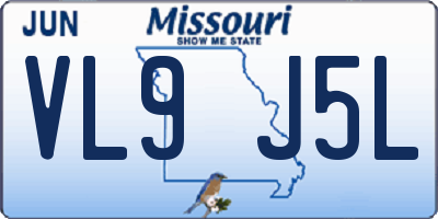 MO license plate VL9J5L