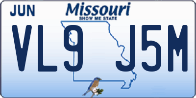 MO license plate VL9J5M