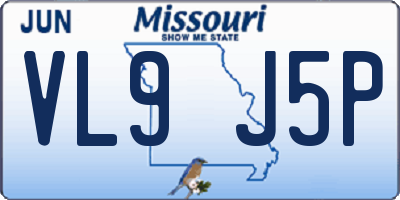 MO license plate VL9J5P