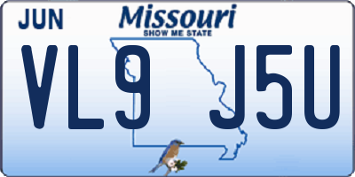 MO license plate VL9J5U