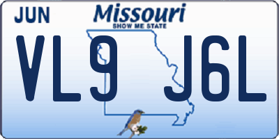 MO license plate VL9J6L