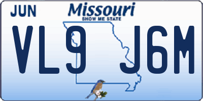 MO license plate VL9J6M