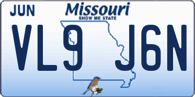 MO license plate VL9J6N