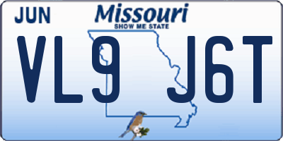 MO license plate VL9J6T